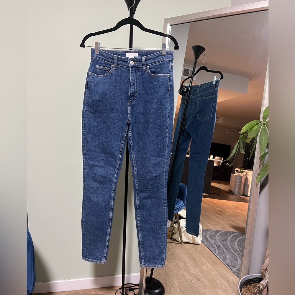 H&M Dark Wash Midi Straight Leg Jeans - US 8